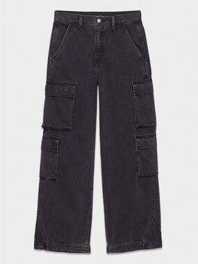 Denim Forum Size 24 The '90s Millie Hi-Rise Cargo Jean - Black